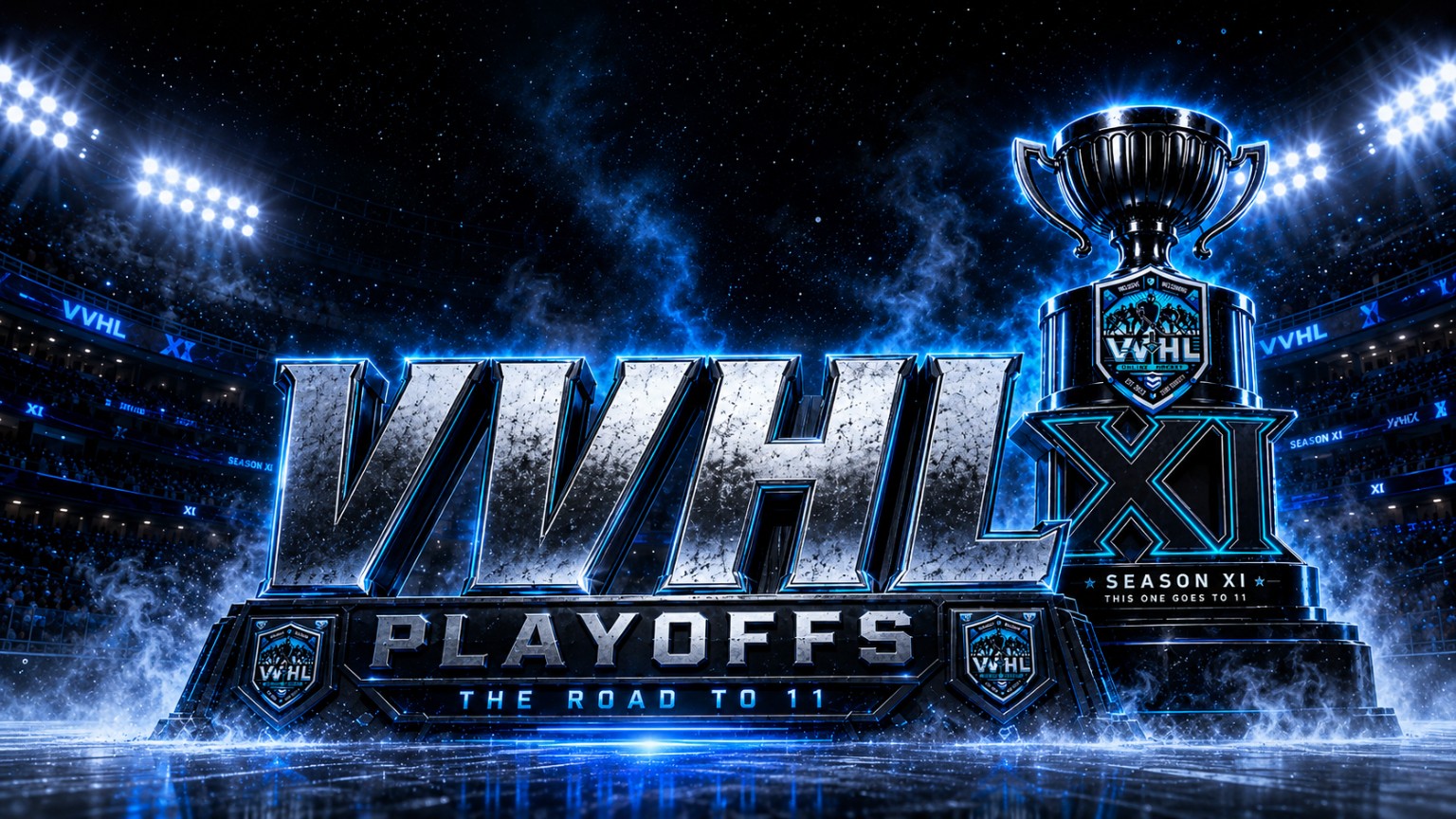VVHL Season XI Playoffs Road to 11 trophy artwork